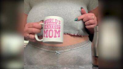 Mature Mom Gets Her Big Tits Out While Making Morning Coffee - upornia.com - Britain