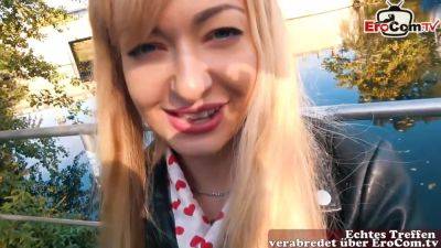 Real German Blind Date on Street with german skinny Milf - hotmovs.com - Germany