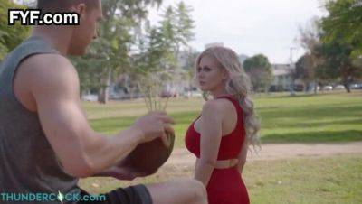 Casca Akashova - Sam Shock - Sexy Blonde MILF Casca Akashova Rides the Football Captain's Cock - porntry.com